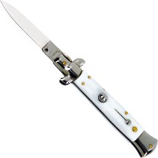 Stiletto Automatic Knife White