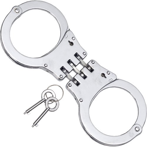 Handcuff with wide hinge