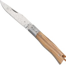 Damascus Steel Pocket Knife Olive Wood