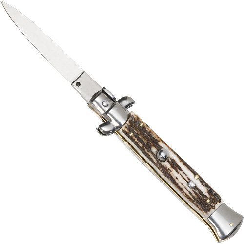Stiletto Automatic Knife Staghorn
