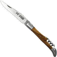 Laguiole Pocket Knife Olive Wood Corkscrew