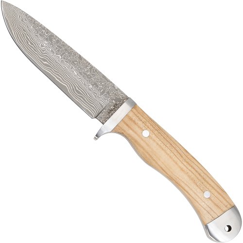 Damascus Knife Olive Wood