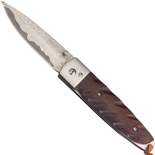 Damascus Pocket Knife Sandal Wood